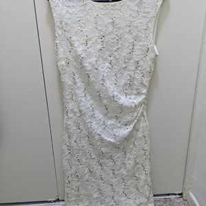 P&M Richards white sequined dress